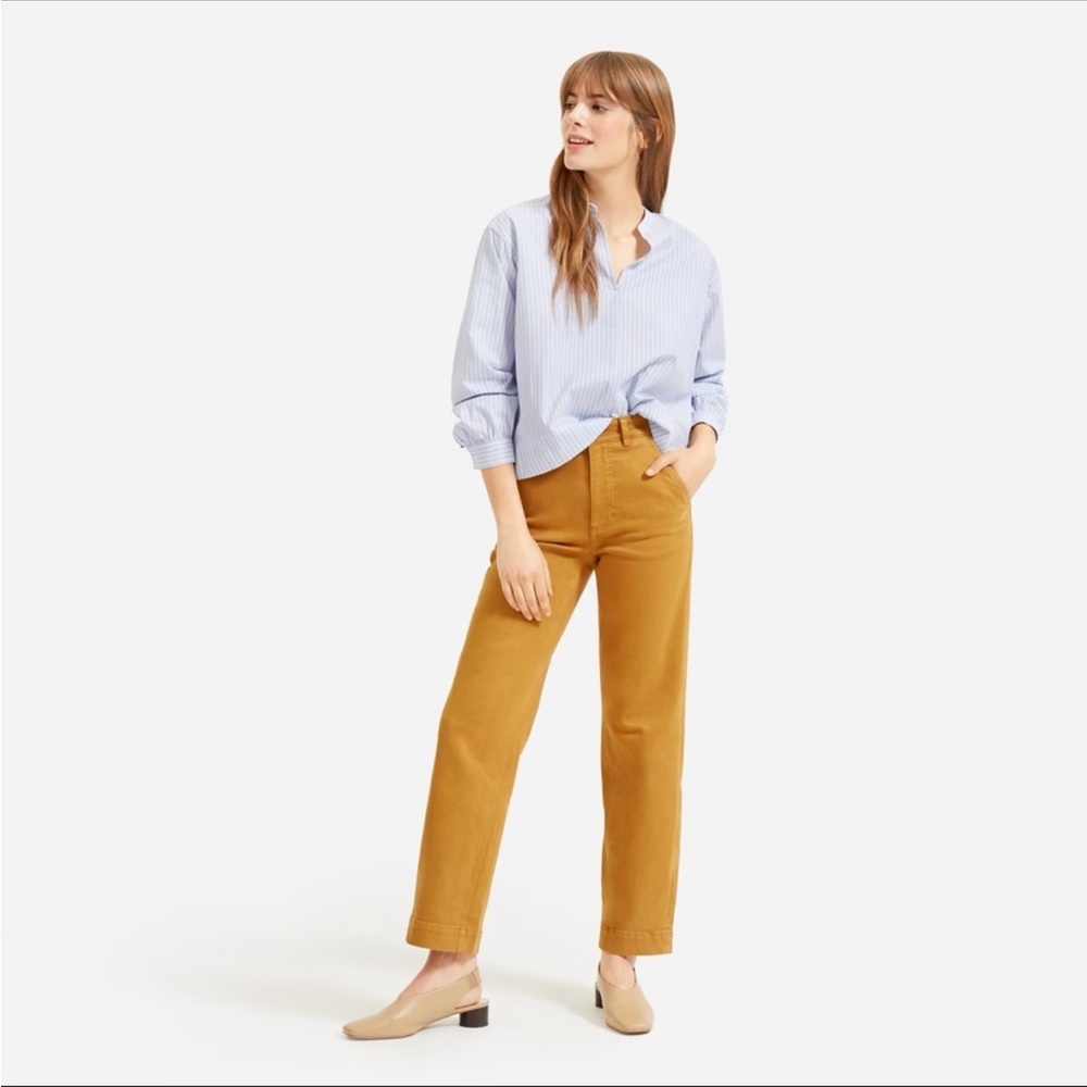 Everlane straight leg crop in golden brown size 6